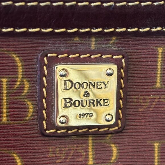 DOONEY & BOURKE Signature Monogram 1975 Wristlet in Merlot Red - Picture 3 of 10
